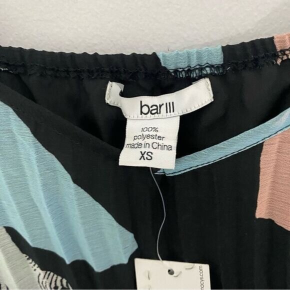 Bar 3 Women’s Pleated Contrast Midi Banana Strap Slip Dress XS - Picture 2 of 3